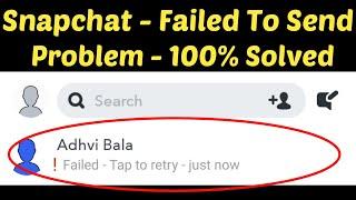 Failed to send-Tap to Retry | How to fix snapchat message not sending problem