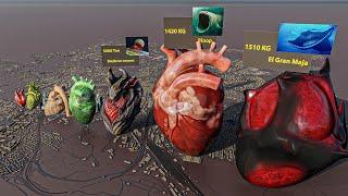 Monster Heart Size Comparison   | BLOOP VS SEA EATER