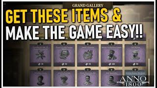 BEST ITEMS TO MAKE THE GAME EASY!! Anno 1800 Grand Gallery Items