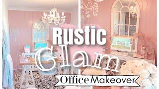 RUSTIC GLAM HOME OFFICE MAKEOVER | BLUSH PINK OFFICE IDEAS | CHELLESGLAMHOME