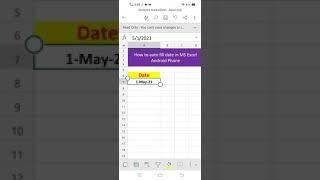 #shorts how to fill date auto fill in MS Excel || Android phone #EXCEL