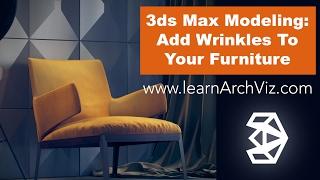3ds Max Modeling Tutorial:  Adding Wrinkles To Your Furniture - Cut Tool & Cloth Modifier