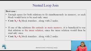 Query Processing : Nested loop join