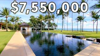 Touring a MASSIVE $7,550,000 beachfront LUXURY MEGAVILLA | Surreal beachfront escape