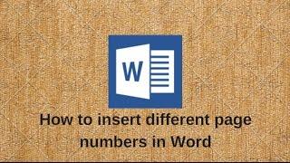 How to insert different page numbers in Word