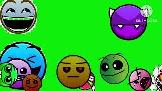 geometry dash Faces stampede green screen