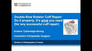 Rocky Mountain Shoulder 2024: Double-Row Rotator Cuff Repair: It's what you need