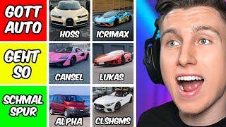 iCrimax BEWERTET alle YOUTUBER AUTOS!