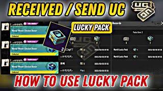 HOW TO USE LUCKY PACK PUBG MOBILE | UC SEND FEATURE IS HERE | RECEIVE UC LUCKY PACK