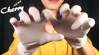 【ASMR】White Latex Gloves Hand Movements(No Talking) 흰색 라텍스 장갑의 손의 움직임  / 白いゴム手袋でハンドムーブメント