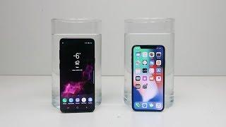 Samsung Galaxy S9 Plus vs iPhone X Salt Water Freeze Test 24 Hours