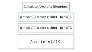 C Program To Calculate Area of Rhombus