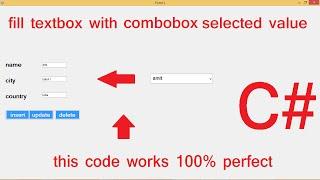 Database values in textbox if select Combobox C#