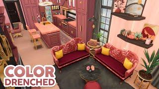 Dusty Pink Color-Drenched Apartment // The Sims 4 Speed Build: Apartment Renovation