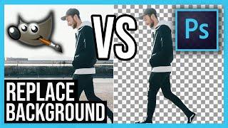 Replace Background | GIMP VS Adobe Photoshop