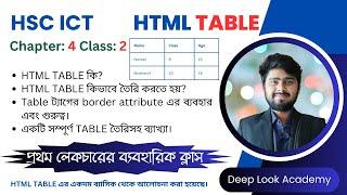 HTML Table Create | Practical Class | এইচটিএমএল টেবিল তৈরি | HSC ICT | Lecture-2