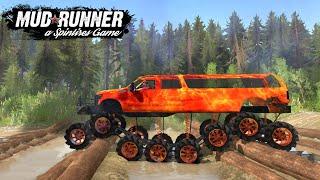 Spintires: MudRunner - MULTI WHEEL MONSTER TRUCK Test on a Difficult Track