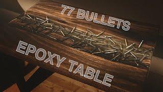 77 BULLETS EPOXY COFFEE TABLE  - 308 WINCHESTER