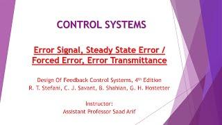 Steady State Error || Error Transfer Function || Forced Response