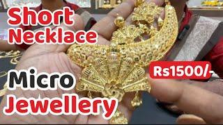 New design Gold Micro Jewellery   Short Necklace Online shopping available  IRA JEWELS 