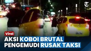 Viral Aksi Koboi Brutal Pengemudi Fortuner yang Rusak Taksi Pakai Airsoftgun dan Pedang