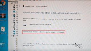 How to fix the third party inf does not contain digital signature information