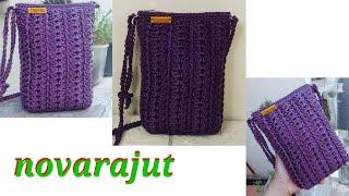 crochet II tutorial membuat tas rajut hp  model modern terbaru yang cantik/Sling bag phone
