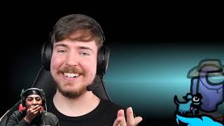 MR BEAST GAMING Among Us But PewDiePie Goes 90,000 IQ!  **REACTION**