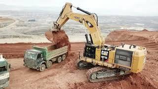 Huge Caterpillar 6015B Excavator Loading Trucks With Two Passes - Sotiriadis Mining Works