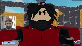 Roblox Arsenal GamePlay 1 vs 2 | How to Beat dralileaf | Angry Dad