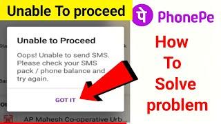 phonepe unable to proceed unable tond sms please check your sms packpone balance and try again