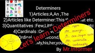 Determiners: Articles(A,An,The)/Let's learn English grammar in Assamese/Uses of A,An,The