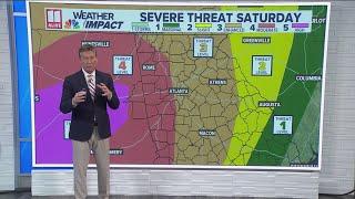 Rare level 4 risk for severe weather in north Georgia Saturday night