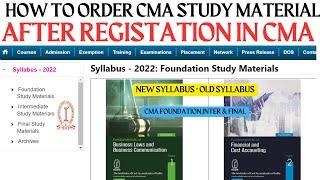 How To order CMA Study material After Registration | CMA old & New Syllabus |Full Guidance