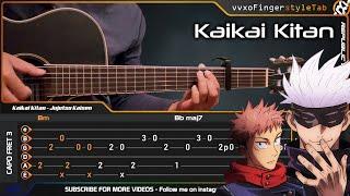 Jujutsu Kaisen OP: Kaikai Kitan 廻廻奇譚 - Eve - Fingerstyle Guitar Cover + TABS Tutorial