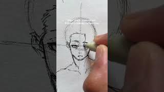 How to draw anime face easily!! #shorts