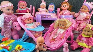 14 Minutes Satisfying with Unboxing Doll Bed ,Doll Bathing toys Collection Review Toys | ASMR