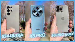 OPPO Find X8 Pro vs Galaxy S24 Ultra vs iPhone 16 Pro Max Camera Comparison