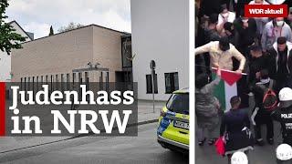 Antisemitische Sprechchöre vor Synagoge in Gelsenkirchen | WDR Aktuelle Stunde