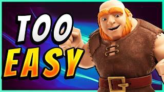 300+ TROPHIES in 30 MINUTES! NO SKILL GIANT GRAVEYARD  — Clash Royale