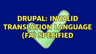 Drupal: Invalid translation language (fa) specified