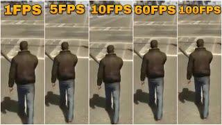 GTA 4 FPS COMPARISON 1 FPS VS 10 FPS VS 30 FPS VS 60 FPS VS 100 FPS
