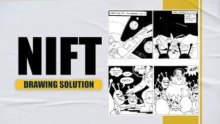 NIFT DRAWING SOLUTION | COMIC STRIP DRAWING SOLUTION | NIFT CAT DRAWING 2024 #nift  #nift2024