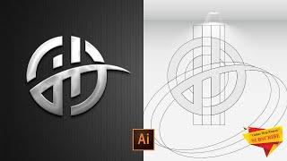 Letter H Logo Design | Illustrator Tutorial | How to make logo design in Adobe Illustrator CC