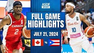 CANADA vs PUERTO RICO Full Game Highlights July 21, 2024 (Friendly International Games)