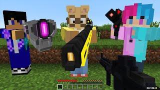 Minecraft Manhunt Vs 3 Hunters with Guns REMATCH