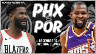 Phoenix Suns vs Portland Trail Blazers Full Game Highlights | Dec 15 | 2025 NBA Season