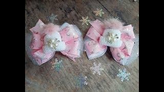 НОВОГОДНИЕ бантики резинки МК / DIY Christmas Bows