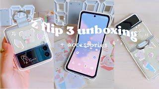 Samsung Galaxy z flip 3 unboxing | aesthetic custom setup  + case decorating 