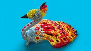 How to make a 3D origami Large Peacock